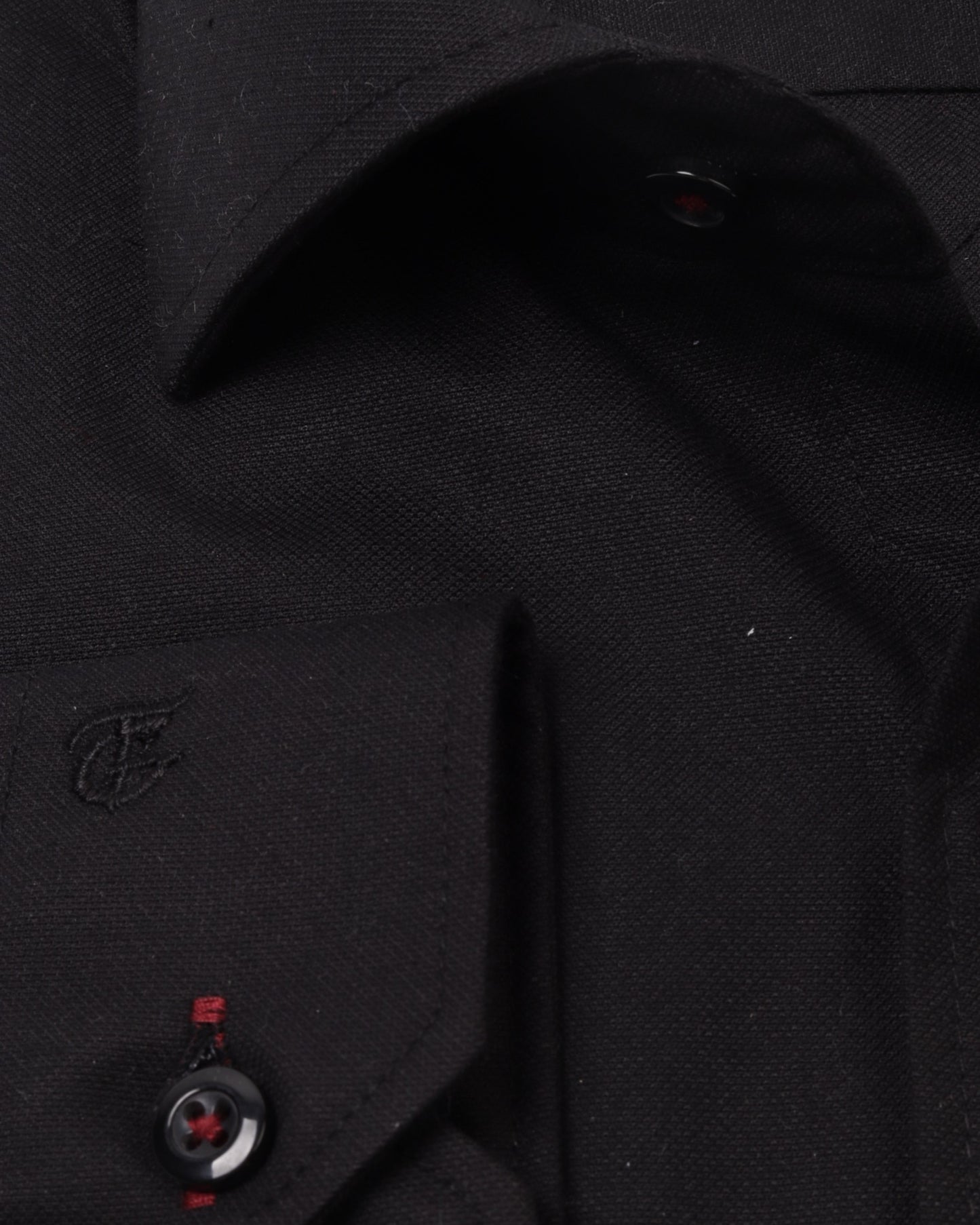 Black Long Sleeve Shirt Pure Oxford - BigSize