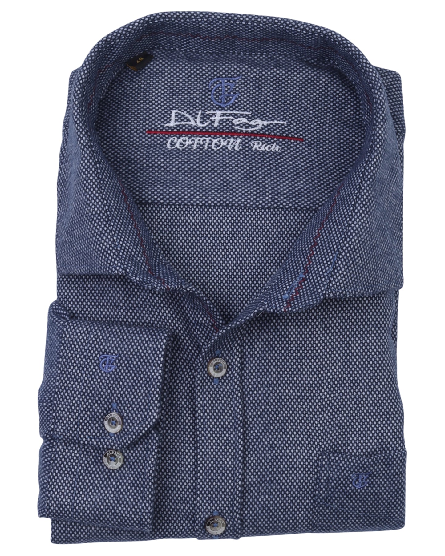 Dark Navy Wool Shirt - Big Size