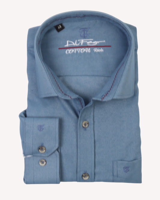 Baby Blue Wool Shirt - Big Size