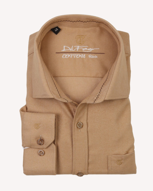 Beige Wool Shirt - Big Size