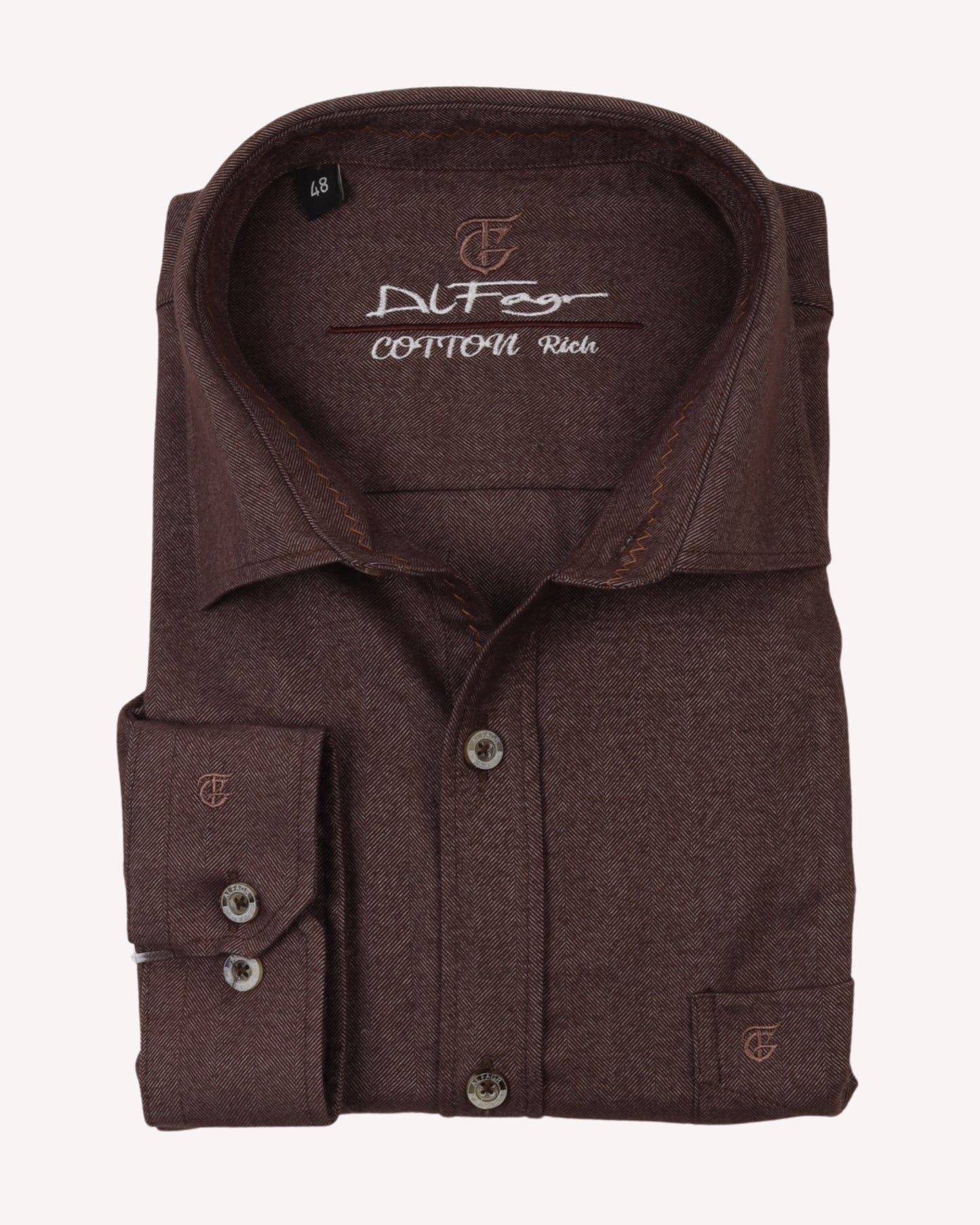 Brown Wool Shirt - Big Size