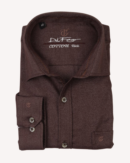 Brown Wool Shirt - Big Size