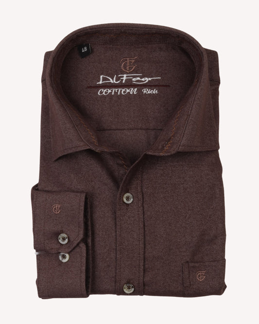 Brown Wool Shirt - Big Size