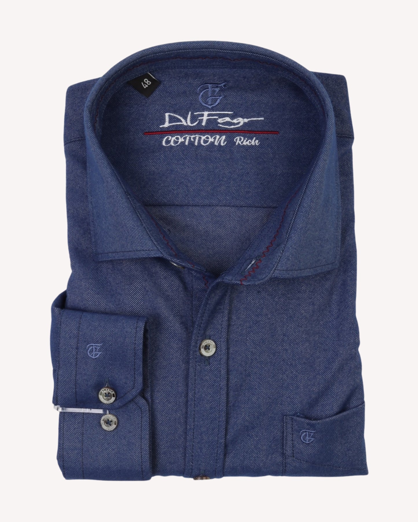 Dark Navy Wool Shirt - Big Size