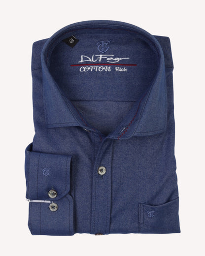 Dark Navy Wool Shirt - Big Size