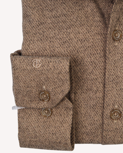 White Brwon Wool Shirt