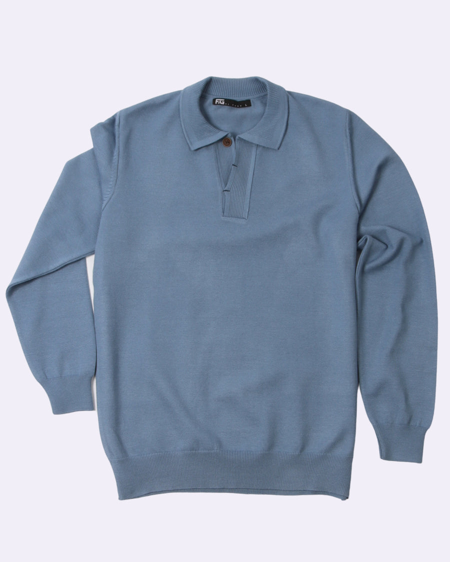 White Navy Polo Neck Trico