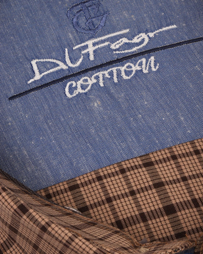 Brown Long Sleeve Shirt Pure Cotton - BigSize