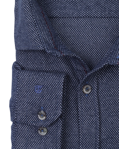 Dark Navy Wool Shirt - Big Size