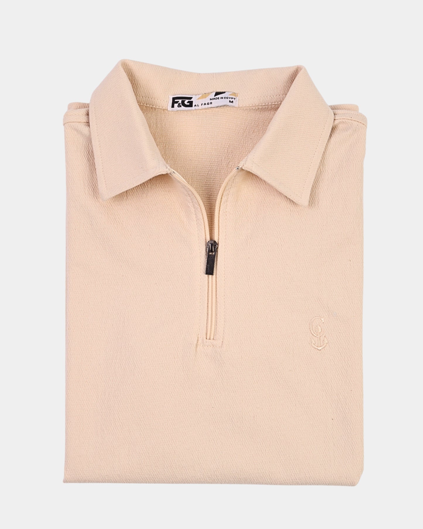 Premium beige Zipper Polo Shirt