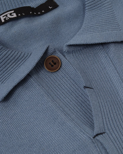 White Navy Polo Neck Trico