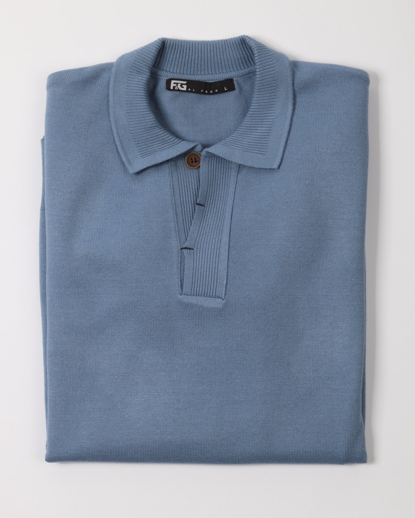 White Navy Polo Neck Trico