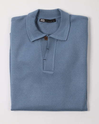 White Navy Polo Neck Trico