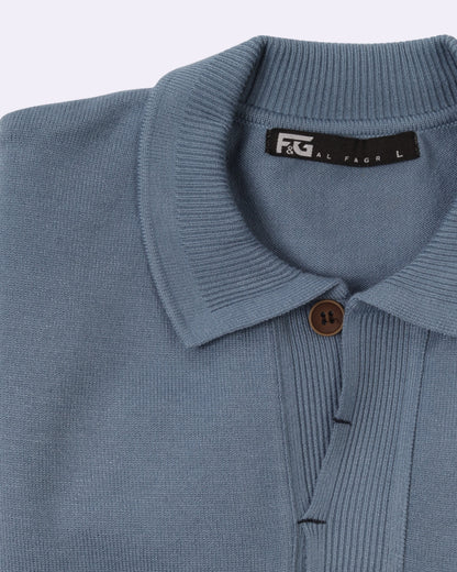 White Navy Polo Neck Trico