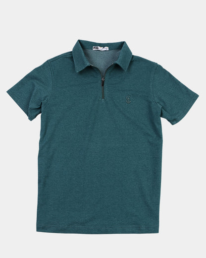 Premium beige Zipper Polo Shirt