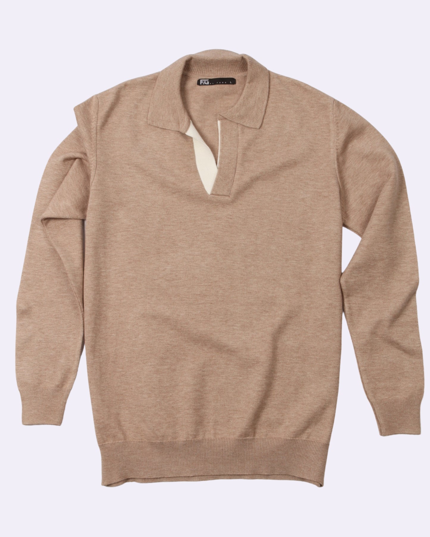 Beige Polo Neck Trico