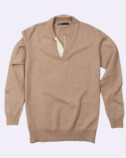 Beige Polo Neck Trico
