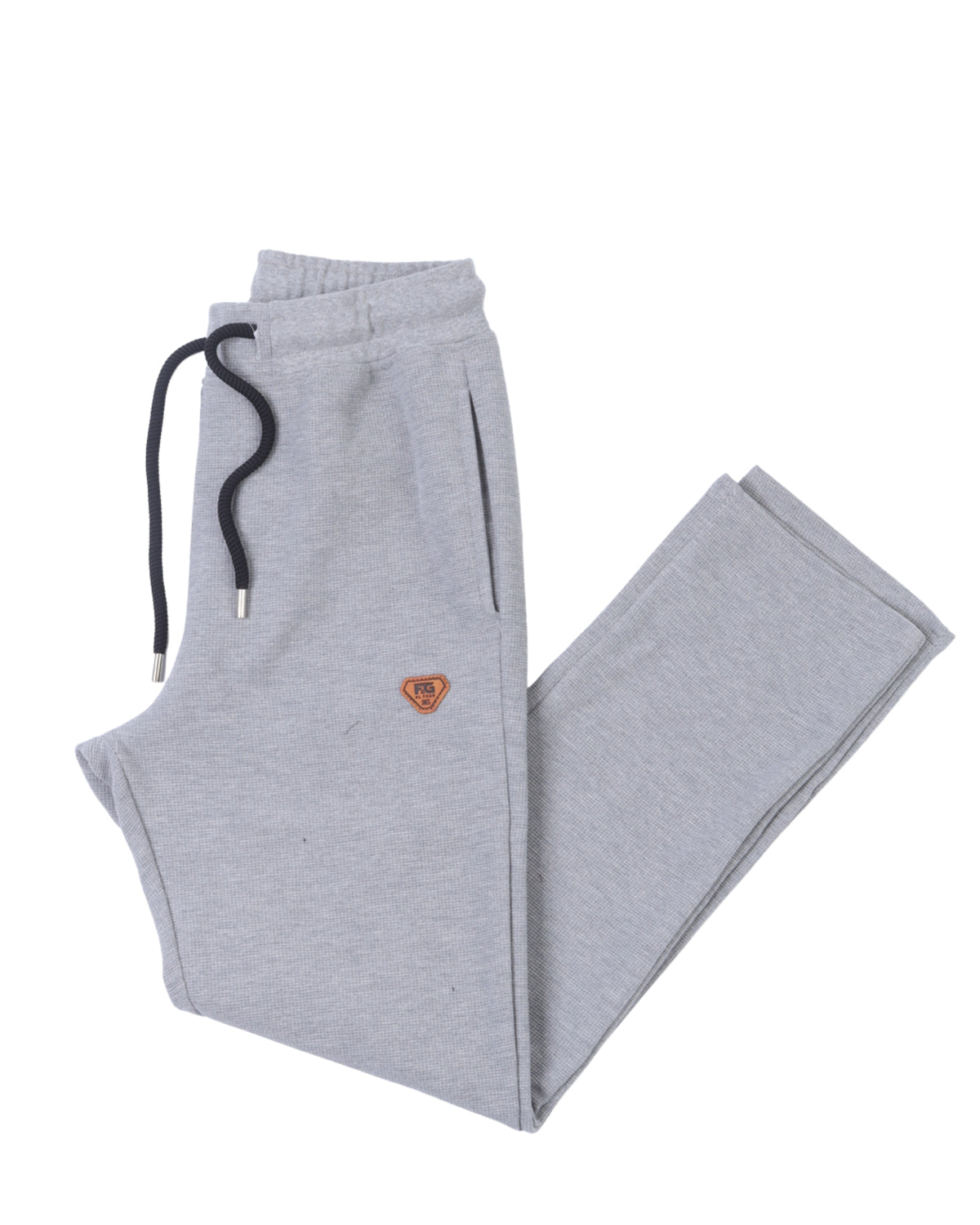 White Grey Waffle Relax Fit Pants