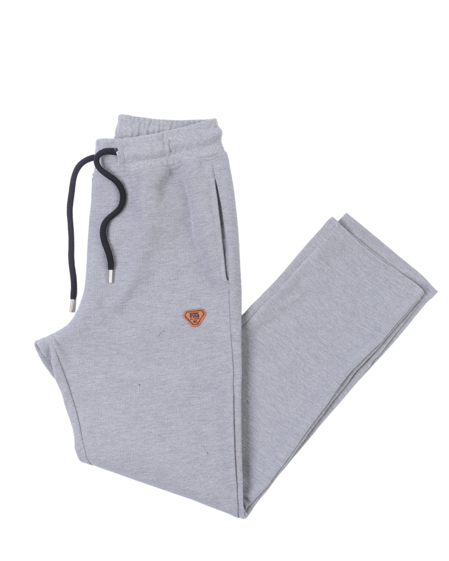 White Grey Waffle Relax Fit Pants