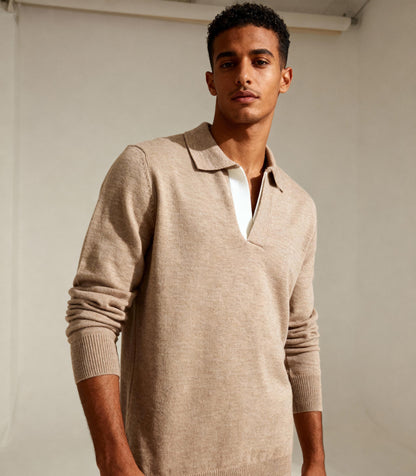 Beige Polo Neck Trico