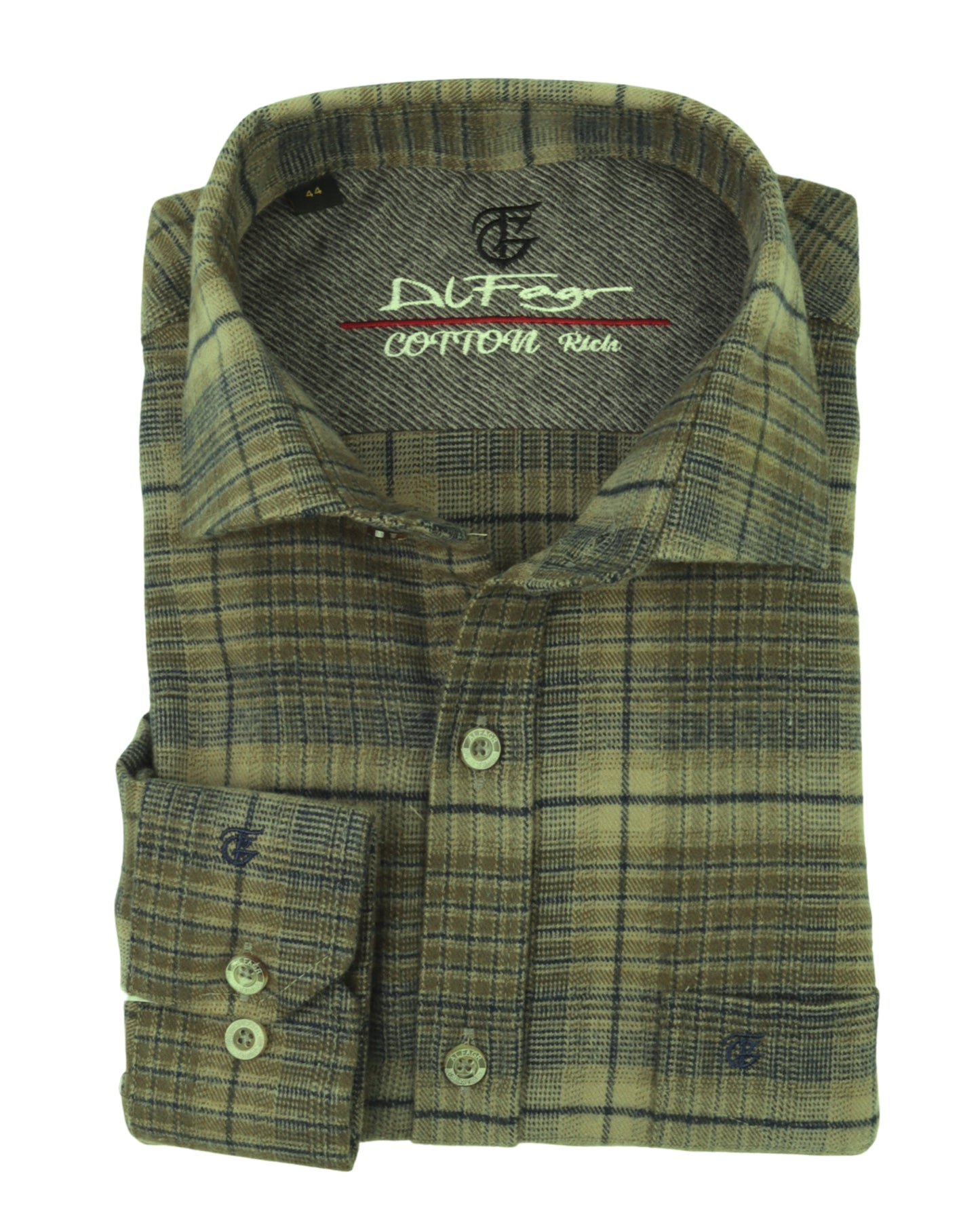 Olive Brown Wool Shirt - Big Size