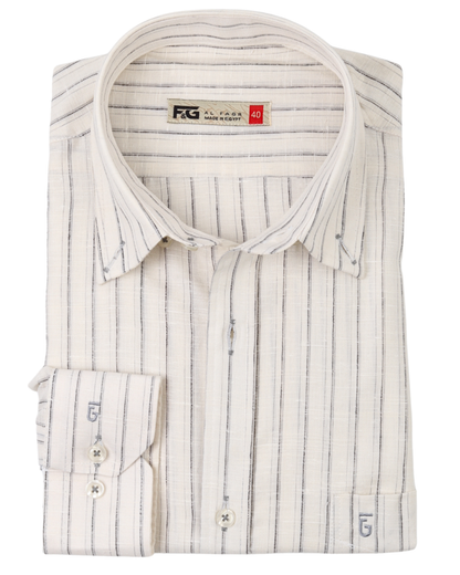 White Pure Cotton Long Sleeve Shirt
