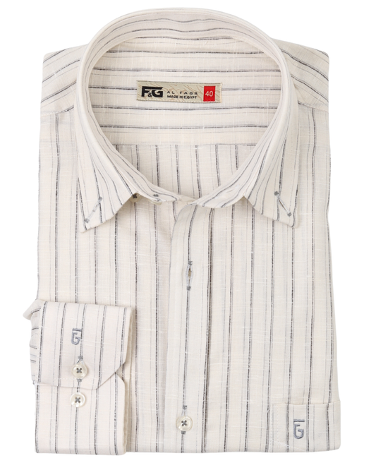 White Pure Cotton Long Sleeve Shirt