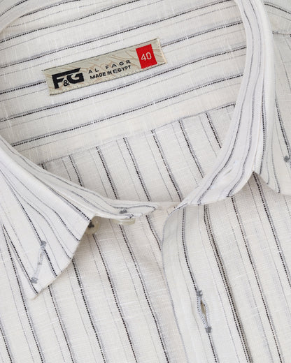 White Pure Cotton Long Sleeve Shirt