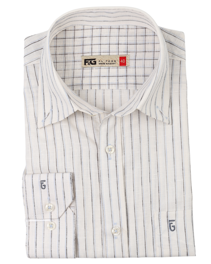 White Pure Cotton Long Sleeve Shirt