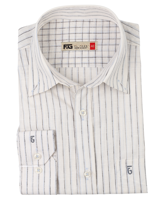 White Pure Cotton Long Sleeve Shirt