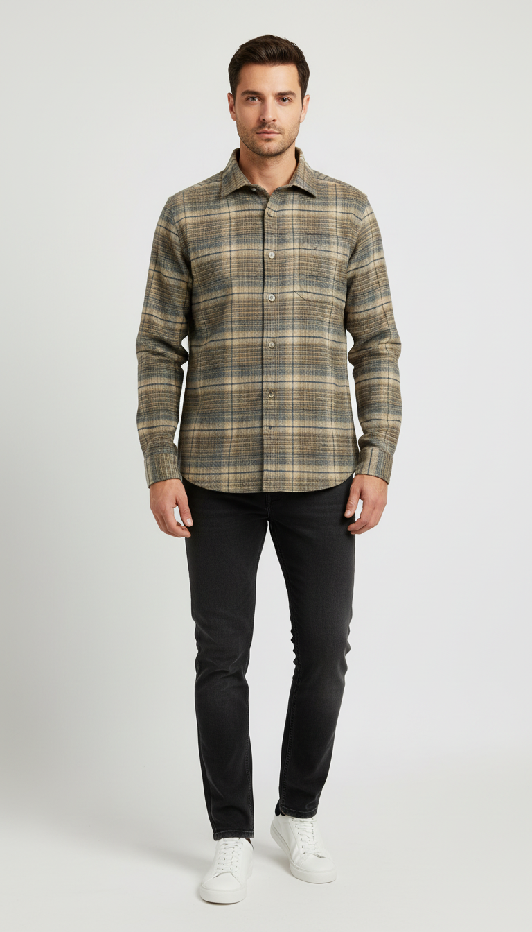 Olive Brown Wool Shirt