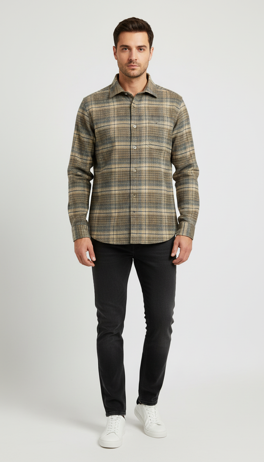 Olive Brown Wool Shirt