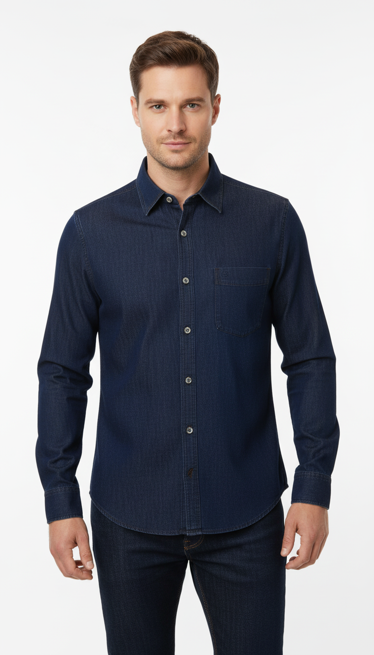 Nightfall Blue Washed Denim Shirt