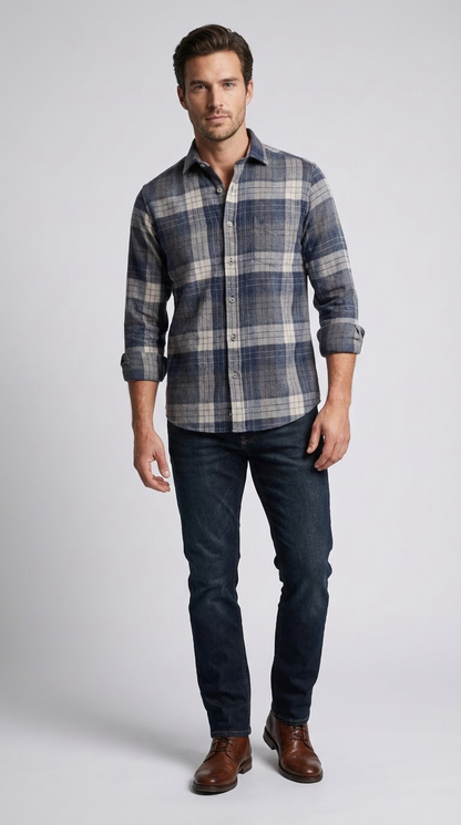 Dark Blue Wool Shirt