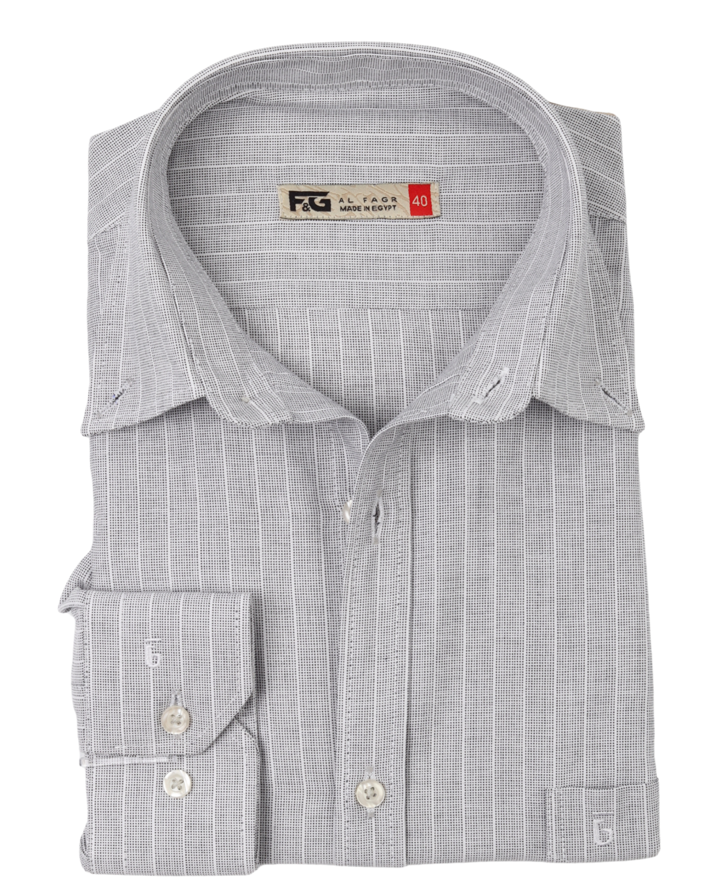 Silver Pure Cotton Long Sleeve Shirt