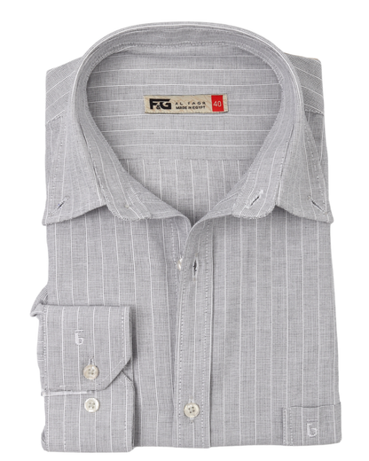 Silver Pure Cotton Long Sleeve Shirt