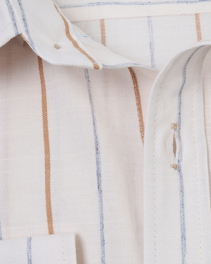 White Creamy Pure Cotton Long Sleeve Shirt