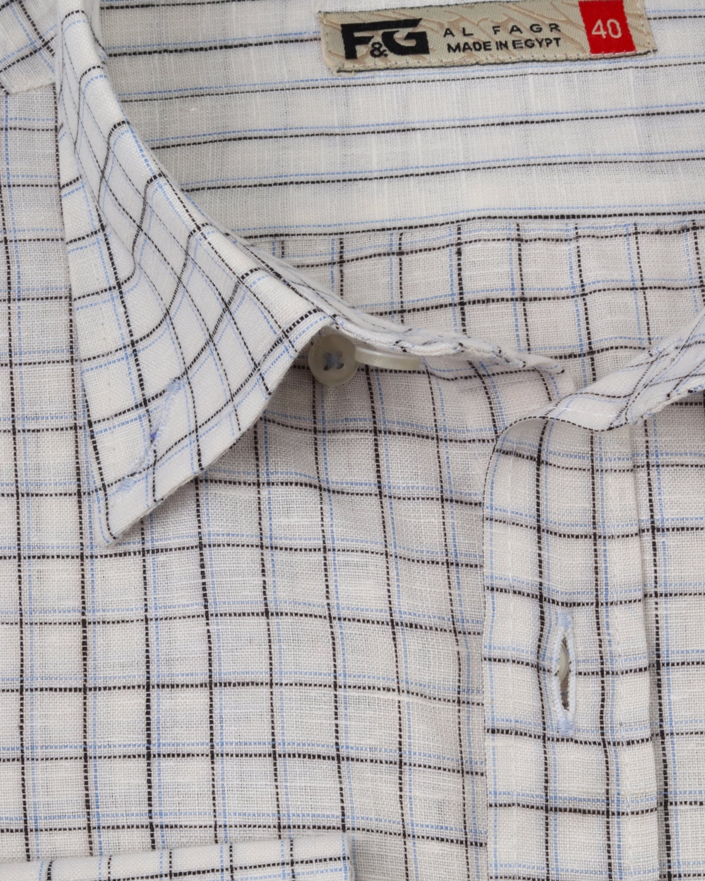 White Grey Pure Cotton Long Sleeve Shirt