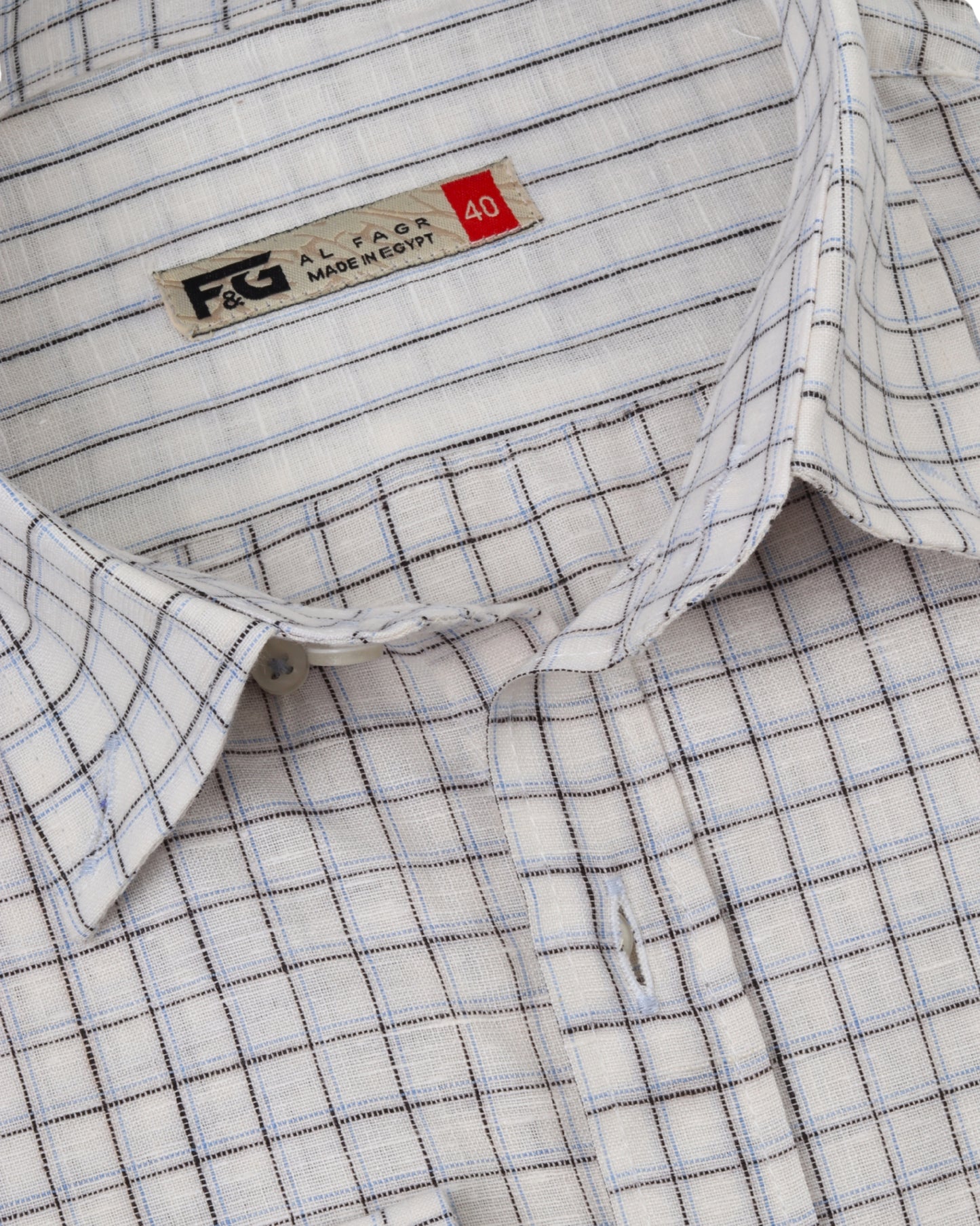 White Grey Pure Cotton Long Sleeve Shirt