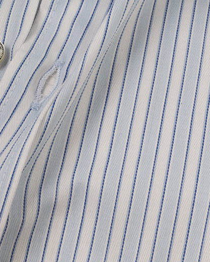 White Blue Pure Cotton Long Sleeve Shirt